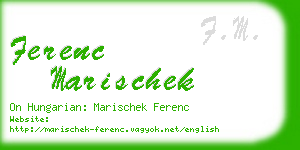 ferenc marischek business card